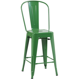 FWStyle Green Gloss Metal Bar Chair 4 Pack - Size: Set of 4 - Wilko - thumbnail 3