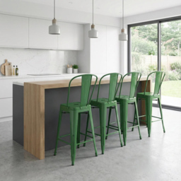 FWStyle Green Gloss Metal Bar Chair 4 Pack - Size: Set of 4 - Wilko - thumbnail 6