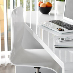 Furniturebox Alfredo High Gloss Computer Office Desk White - Size: 60 x 120 x 76cm - Wilko - thumbnail 7