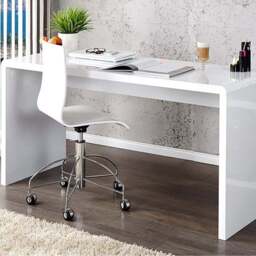 Furniturebox Alfredo High Gloss Computer Office Desk White - Size: 60 x 120 x 76cm - Wilko - thumbnail 1
