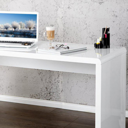 Furniturebox Alfredo High Gloss Computer Office Desk White - Size: 60 x 120 x 76cm - Wilko - thumbnail 6