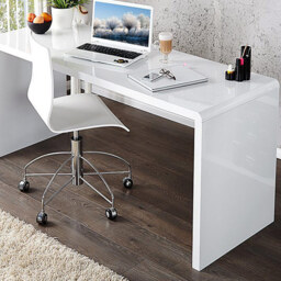 Furniturebox Alfredo High Gloss Computer Office Desk White - Size: 60 x 120 x 76cm - Wilko - thumbnail 4