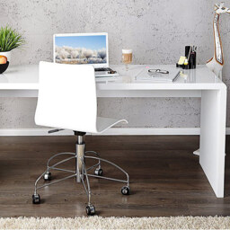 Furniturebox Alfredo High Gloss Computer Office Desk White - Size: 60 x 120 x 76cm - Wilko - thumbnail 5
