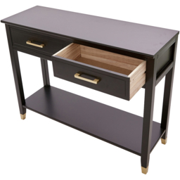 Palazzi 2 Drawer Black Console Table - Size: 35 x 105 x  80cm - Wilko - thumbnail 6