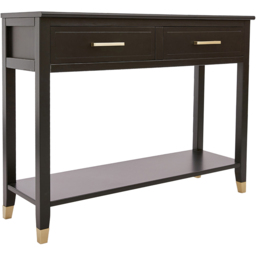 Palazzi 2 Drawer Black Console Table - Size: 35 x 105 x  80cm - Wilko - thumbnail 3