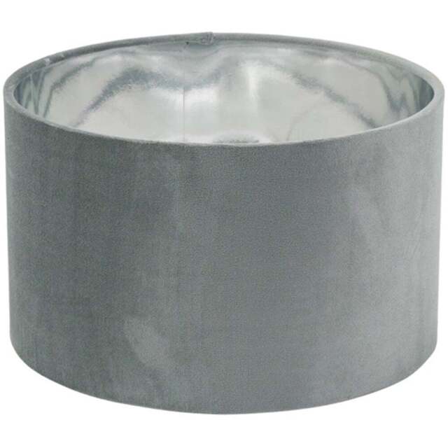 ValueLights Reni Grey Velvet and Chrome Inner Small Pendant Shade - Size: 15 x 25 x 25cm - Wilko - image 1