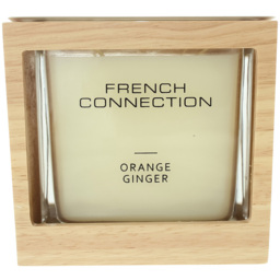 French Connection Wooden Collection Orange Ginger Scented Candle - Size: 12.1 x 12.5 x 12cm - n/a - Wilko - thumbnail 1