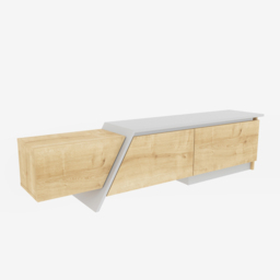 Decorotika Zonas 3 Door Oak and White TV Unit - Size: 45 x 180 x 35cm - Multi - Wilko - thumbnail 3
