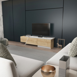 Decorotika Zonas 3 Door Oak and White TV Unit - Size: 45 x 180 x 35cm - Multi - Wilko - thumbnail 5