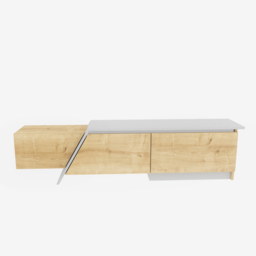 Decorotika Zonas 3 Door Oak and White TV Unit - Size: 45 x 180 x 35cm - Multi - Wilko - thumbnail 4