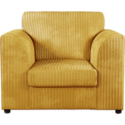 Luxor Single Seater Mustard Jumbo Cord Armchair - Yellow - Wilko - thumbnail 3