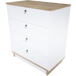 Decorotika Sahra 4 Drawer White and Oud Oak Chest of Drawers - Multi - Wilko - thumbnail 3