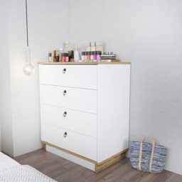 Decorotika Sahra 4 Drawer White and Oud Oak Chest of Drawers - Multi - Wilko - thumbnail 6