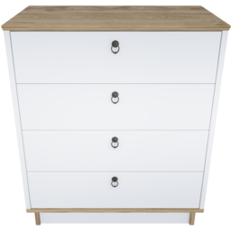 Decorotika Sahra 4 Drawer White and Oud Oak Chest of Drawers - Multi - Wilko - thumbnail 4
