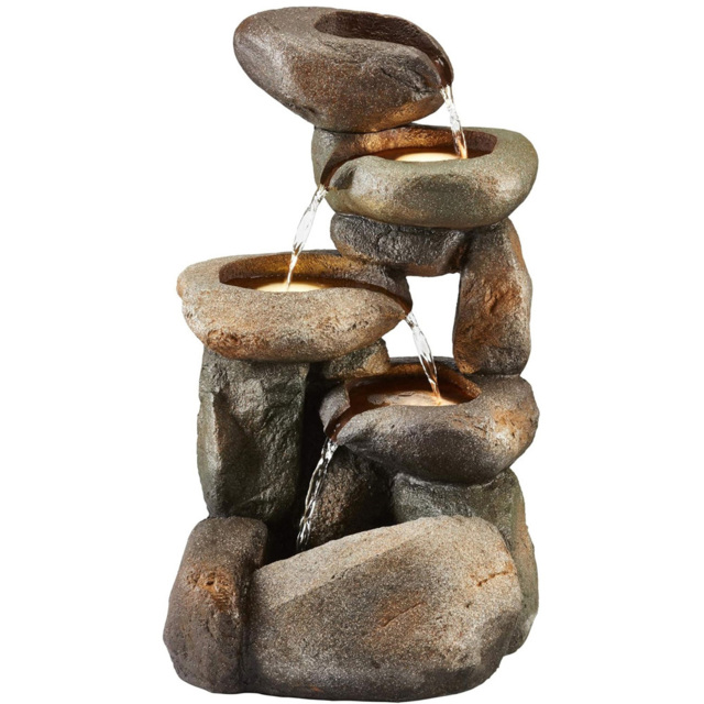 Garden Gear Tumbling Rock Water Feature - Size: 61 x 36 x 31cm - Grey - Wilko - image 1