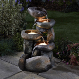 Garden Gear Tumbling Rock Water Feature - Size: 61 x 36 x 31cm - Grey - Wilko - thumbnail 5