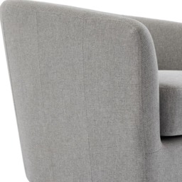 Living and Home Light Grey PU Leather Retro Swivel Armchair - Size: 73.5 x 78 x 65cm - Wilko - thumbnail 7