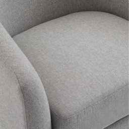 Living and Home Light Grey PU Leather Retro Swivel Armchair - Size: 73.5 x 78 x 65cm - Wilko - thumbnail 4