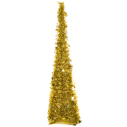 Living and Home Gold Pop Up Tinsel Christmas Tree with Base 4ft - Wilko - thumbnail 4