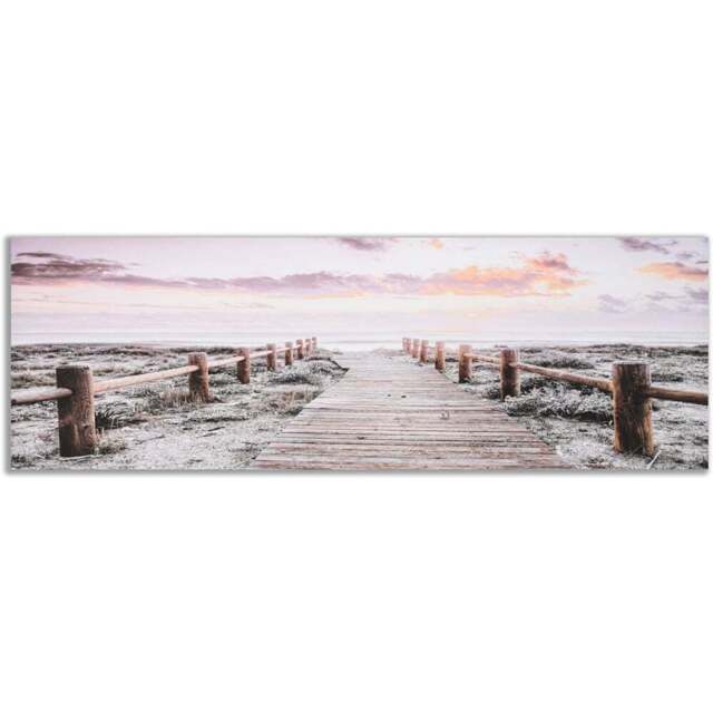 Beach Path Embellished Canvas - Pink - Wilko - image 1