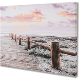 Beach Path Embellished Canvas - Pink - Wilko - thumbnail 5