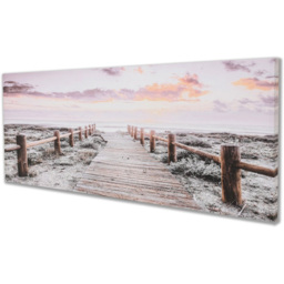 Beach Path Embellished Canvas - Pink - Wilko - thumbnail 3