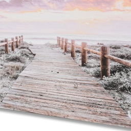 Beach Path Embellished Canvas - Pink - Wilko - thumbnail 7