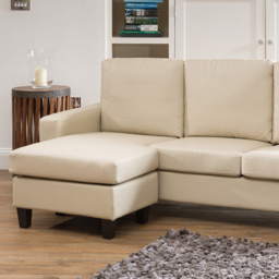 Modena 3 Seater Cream Bonded Leather Reversible Corner Sofa - Artemis Home - Wilko - thumbnail 3