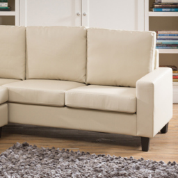 Modena 3 Seater Cream Bonded Leather Reversible Corner Sofa - Artemis Home - Wilko - thumbnail 4