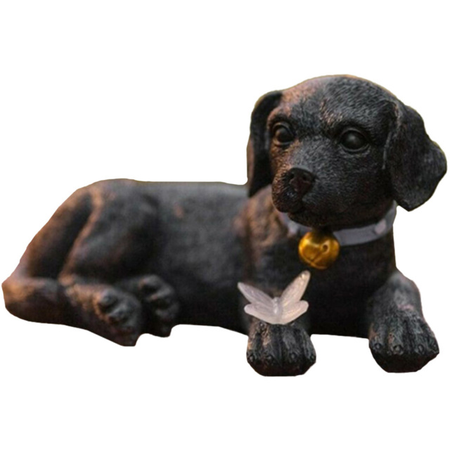 Marco Paul Puppy With Solar Butterfly - Size: 12.5 x 22 x 14cm - Brown - Wilko - image 1