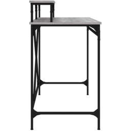 vidaXL Single Shelf Industrial Style Computer Desk Grey Sonoma - Size: 90 x 100 x 50cm - Wilko - thumbnail 6