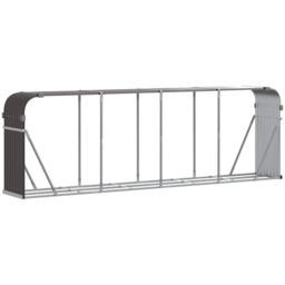 vidaXL Brown Galvanised Steel Firewood Log Holder 100 x 300 x 45cm - Wilko - thumbnail 1