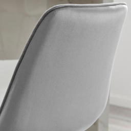 Furniturebox Cesano Grey Velvet Silver Legs Counter Stools Set of 2 - Wilko - thumbnail 4