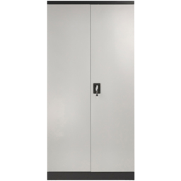 MMT Furniture Designs 2 Door Grey and Black Steel Lockable Filing Cabinet - Size: 180 x 90 x 40cm - Wilko - thumbnail 3