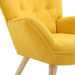 Living and Home Yellow Tufted Button Linen Armchair - Size: Single - Wilko - thumbnail 7