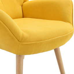 Living and Home Yellow Tufted Button Linen Armchair - Size: Single - Wilko - thumbnail 5