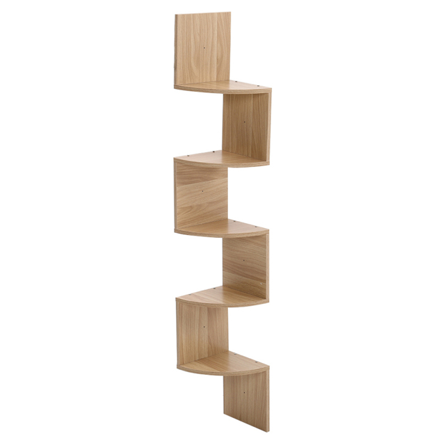 Living and Home Multi Tiered Natural Wall Corner Shelf 19.5 x 122cm - Size: 19.5 x 19.5 x 122cm - Wilko - image 1