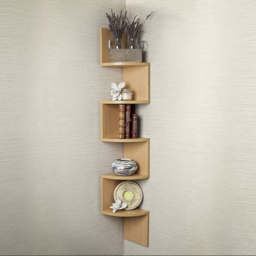 Living and Home Multi Tiered Natural Wall Corner Shelf 19.5 x 122cm - Size: 19.5 x 19.5 x 122cm - Wilko - thumbnail 7