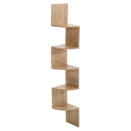 Living and Home Multi Tiered Natural Wall Corner Shelf 19.5 x 122cm - Size: 19.5 x 19.5 x 122cm - Wilko