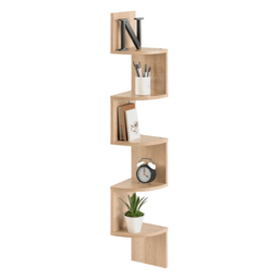 Living and Home Multi Tiered Natural Wall Corner Shelf 19.5 x 122cm - Size: 19.5 x 19.5 x 122cm - Wilko - thumbnail 4