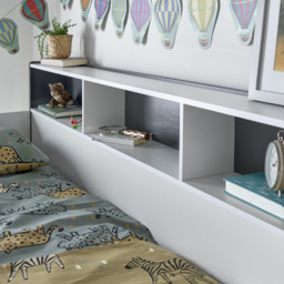 Oliver Grey and White Storage Bunk Bed with Orthopaedic Mattresses - Size: Single - Bedmaster - Wilko - thumbnail 5