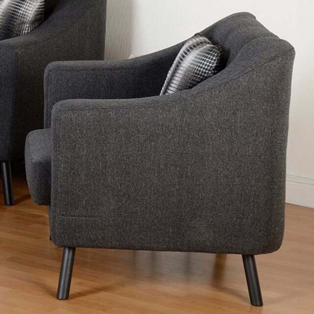Seconique Ashley Dark Grey Fabric Armchair - Size: Single - Wilko - image 1