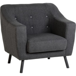 Seconique Ashley Dark Grey Fabric Armchair - Size: Single - Wilko - thumbnail 3