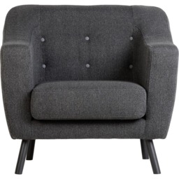 Seconique Ashley Dark Grey Fabric Armchair - Size: Single - Wilko - thumbnail 4