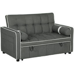 HOMCOM 2 Seater Charcoal Grey Pull Out Sofa Bed - Wilko - thumbnail 3