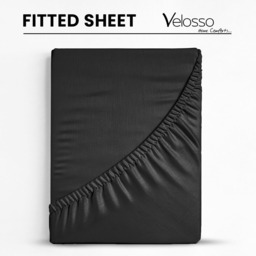 Velosso Microfibre Super King Size Black Fitted Sheet - Wilko - thumbnail 4