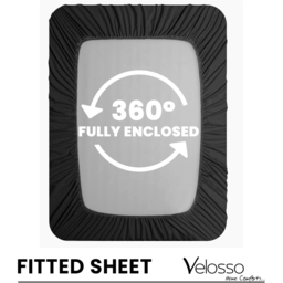 Velosso Microfibre Super King Size Black Fitted Sheet - Wilko - thumbnail 5