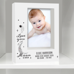 Personalised Memento Baby To The Moon and Back Box Photo Frame 5 x 7inch - Size: 5 x 7 Inch - White - Wilko - thumbnail 3