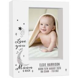 Personalised Memento Baby To The Moon and Back Box Photo Frame 5 x 7inch - Size: 5 x 7 Inch - White - Wilko