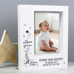 Personalised Memento Baby To The Moon and Back Box Photo Frame 5 x 7inch - Size: 5 x 7 Inch - White - Wilko - thumbnail 4